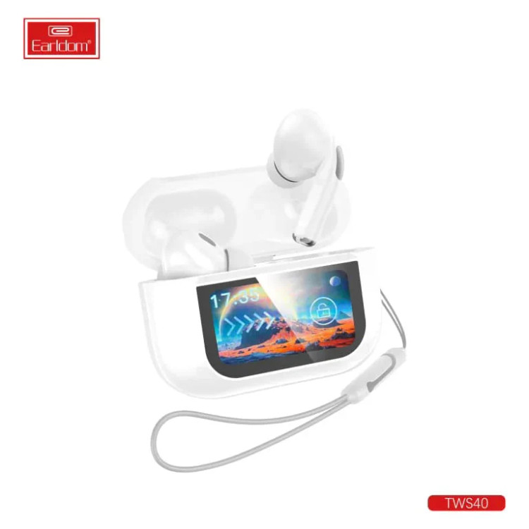 مشخصات هندزفری بلوتوث دارای صفحه نمایش مدل Tws-40 earldom