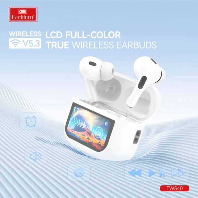 هندزفری بلوتوث دارای صفحه نمایش مدل Tws-40 earldom