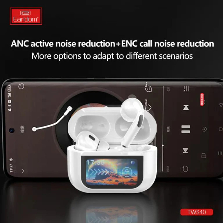 هندزفری بلوتوث دارای صفحه نمایش مدل Tws-40 earldom
