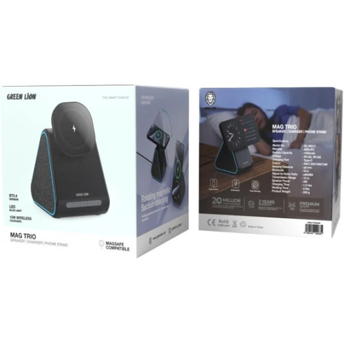 مشخصات Green Lion Mag Trio Speaker, Charger, Phone Stand GNMGT15WSPBK