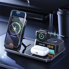 شارژر وایرلس ششکاره اسپیکر دار Green lion 6 in 1 multifunctional