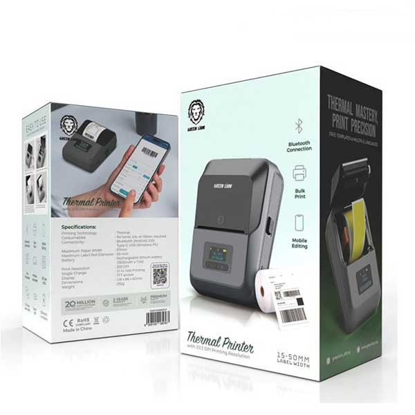 پرینتر حرارتی قابل حمل گرین لاین مدل GNTHPRINTGY Green Lion Thermal Printer