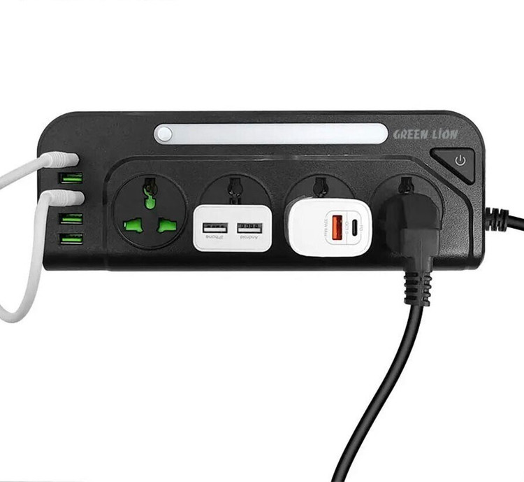 چندراهی و محافظ برق 3000 وات گرین لاین مدلGS-100 Power Socket