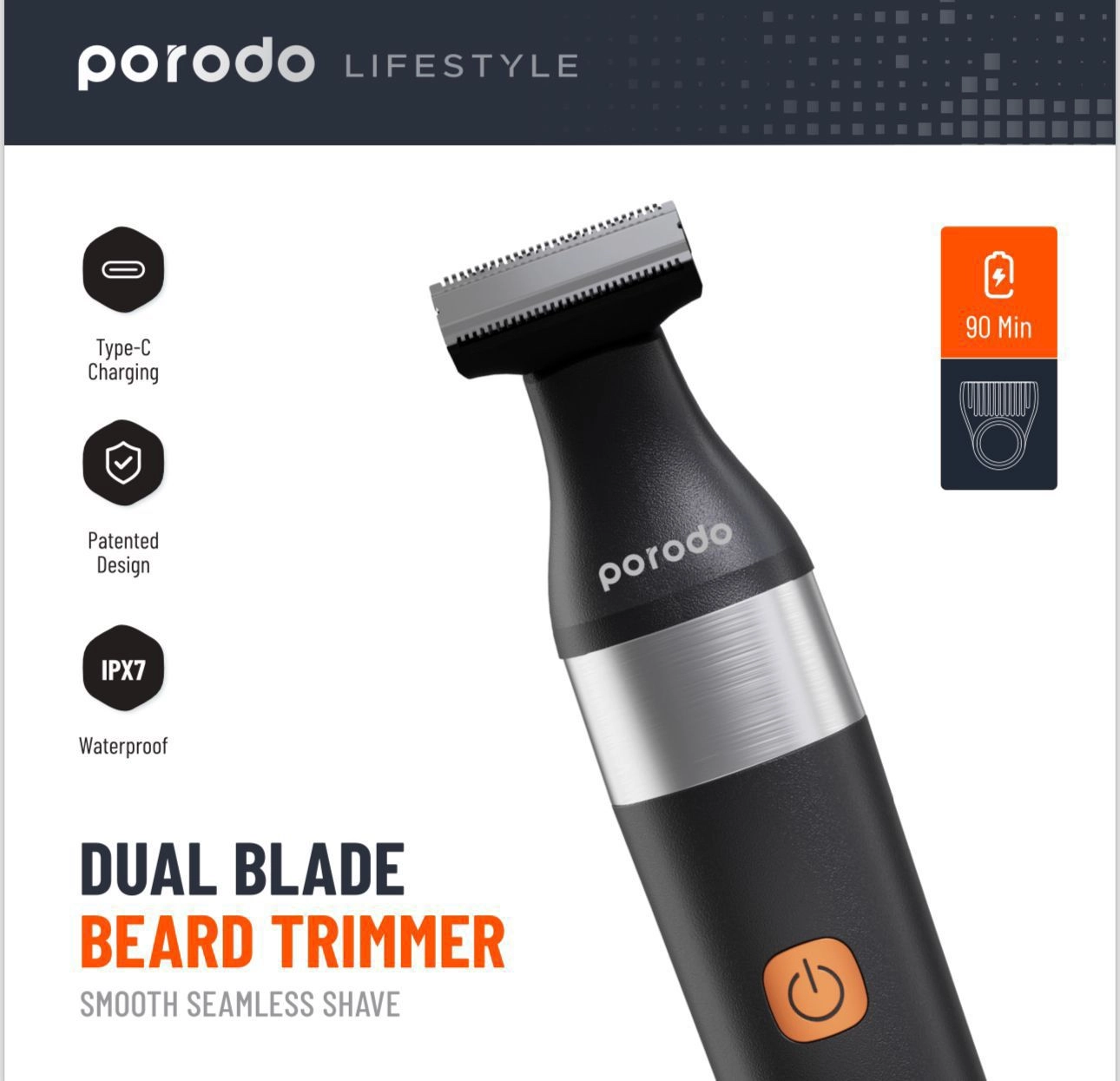 خرید آنلاین ماشین اصلاح پرودو مدل Porodo Dual Blade Beard Trimmer PD-LSROBT