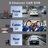 خرید آنلاین دوربین خودرو سه لنزه Dual Lenz Vehicle Black Box DVR