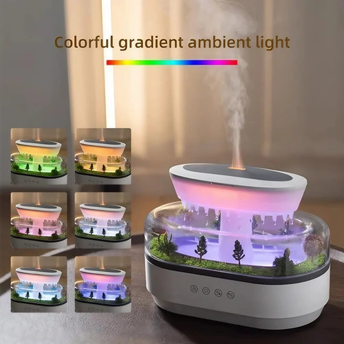 بخور سرد و چراغ خواب جنگل ابری RainDrop Aroma Diffuser