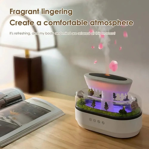 بخور سرد و چراغ خواب جنگل ابری RainDrop Aroma Diffuser