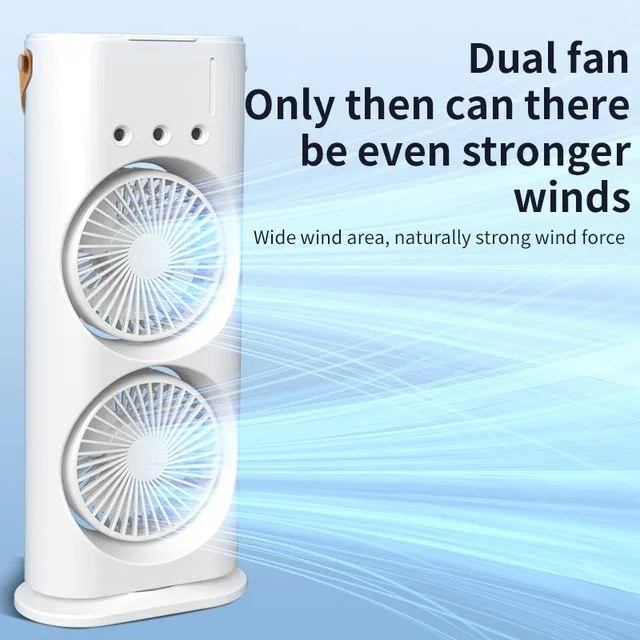 پنکه رو میزی مه پاش دوقلو مدل double Spray Fan فاقد باطری و کنترل