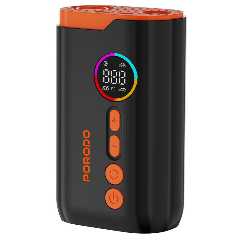 پمپ باد و چراغ قوه شارژی پرودو Porodo Lifestyle Electric Air Inflator PD-LFST181