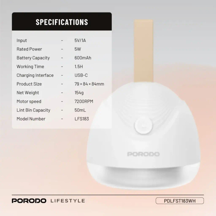 ماشین پرزگیر لباس پورودو Porodo Lifestyle Fabric Shaver | حذف پرز و گوله از لباس