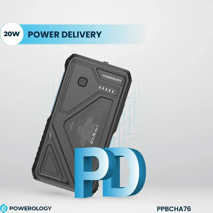 پاوربانک خورشیدی پاورولوژی Powerology 20000mAh Solar Power Bank PPBCHA76