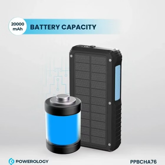 پاوربانک خورشیدی پاورولوژی Powerology 20000mAh Solar Power Bank PPBCHA76