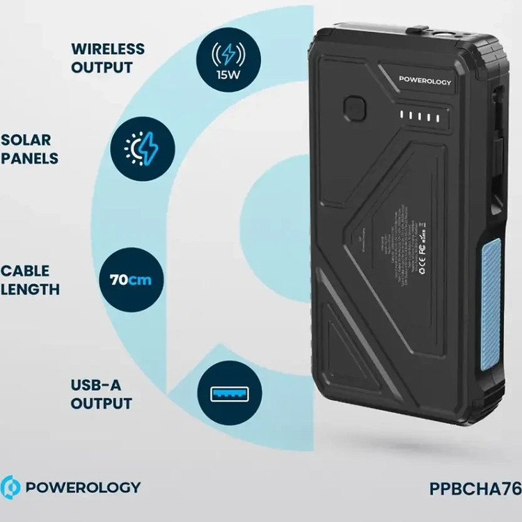 پاوربانک خورشیدی پاورولوژی Powerology 20000mAh Solar Power Bank PPBCHA76