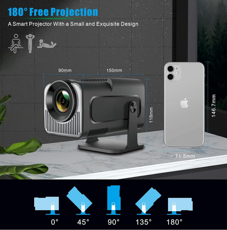ویدیو پروژکتور هوشمند مدل HY320 Mini اندروید قابل حمل | Projector HY320 Mini Newly Native 720P Android 11 4K