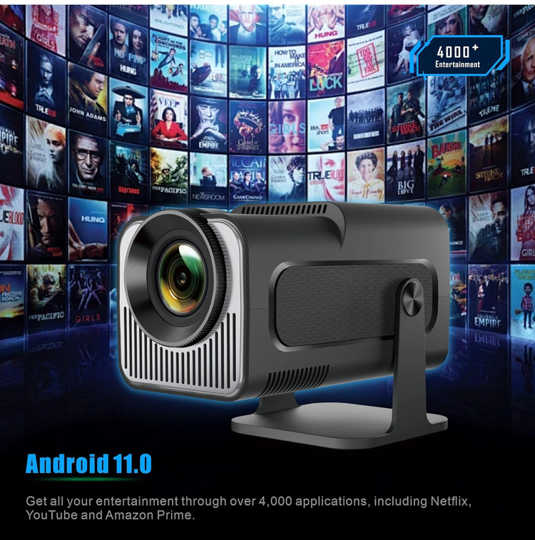 ویدیو پروژکتور هوشمند مدل HY320 Mini اندروید قابل حمل | Projector HY320 Mini Newly Native 720P Android 11 4K