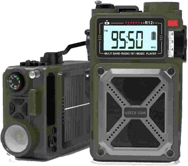 پاوربانک خورشیدی و اسپیکر بلوتوث و رادیو گرین لاین Radio