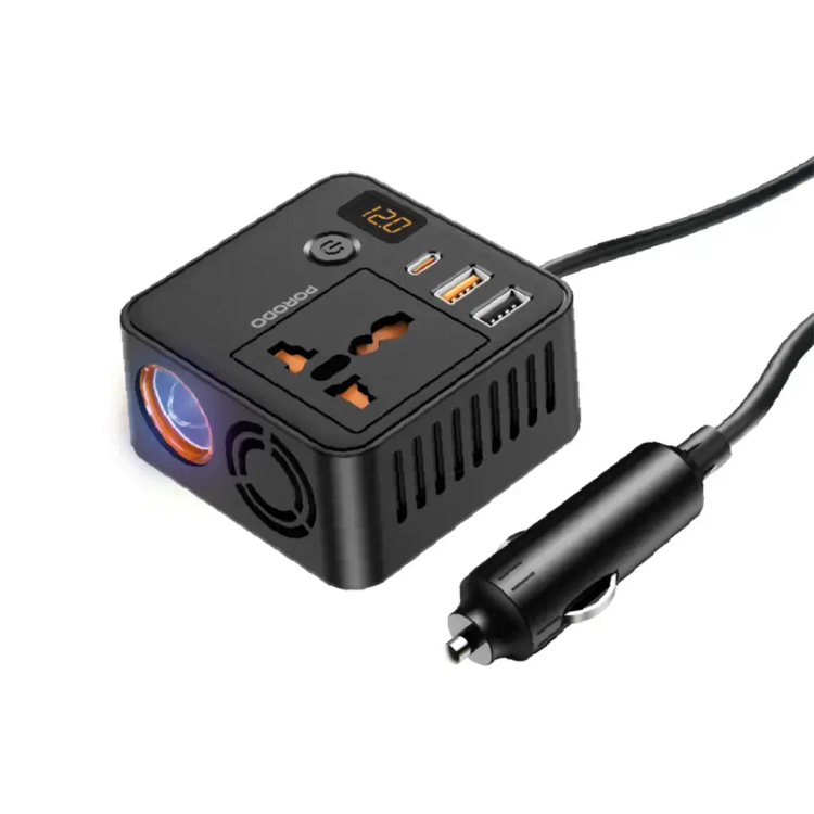اینورتر و مبدل برق خودرو پرودو مدل Porodo Universal AC Power Inverter PD-FWCH057-BK