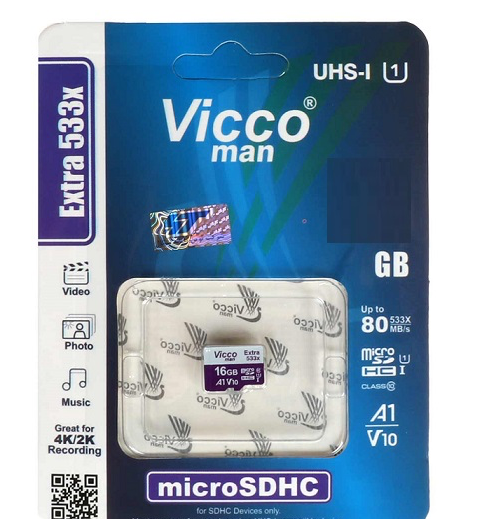 کارت حافظه microSDHC ویکو من مدل Extre 533X کلاس 10 استاندارد UHS-I U1 سرعت80MBpsظرفیت 8 گیگابایت