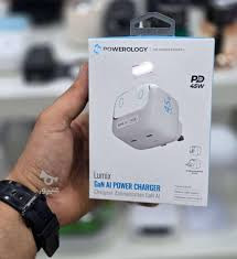 آداپتور شارژ 45 وات هوشمند پاورولوژی Powerology Lumix GaN AI Power Charger PWCUQC052WH