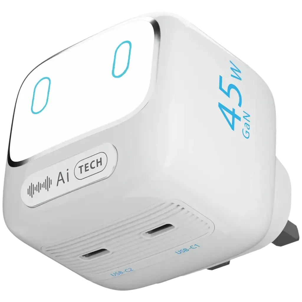 آداپتور شارژ 45 وات هوشمند پاورولوژی Powerology Lumix GaN AI Power Charger PWCUQC052WH
