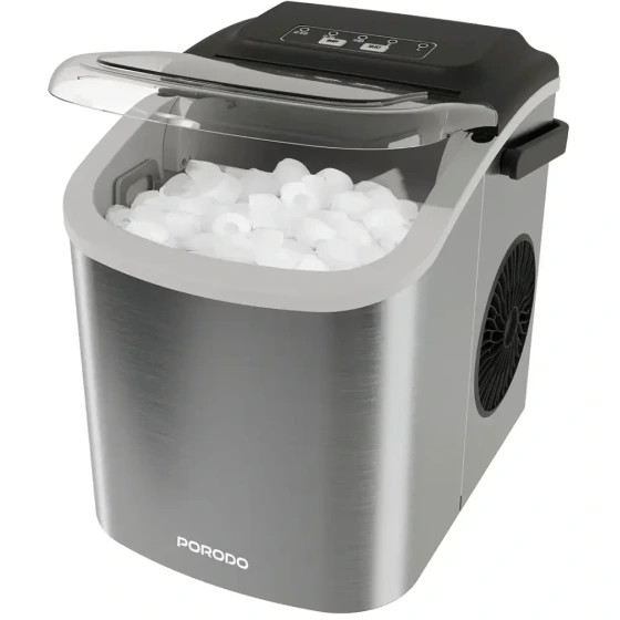 دستگاه یخساز رومیزی استیل Porodo Lifestyle مدل Instant Bullet Ice Maker برند پورودو لایفاستایل